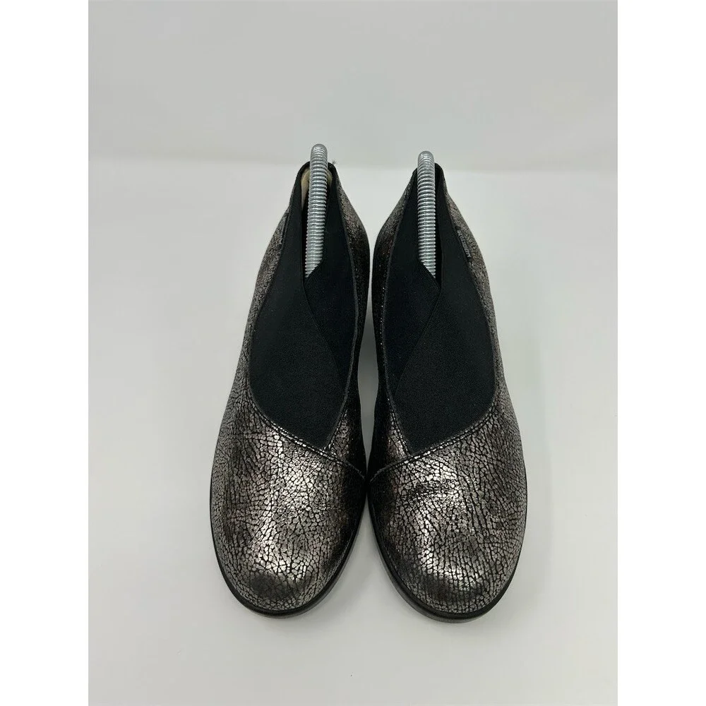 Mephisto Palmyre Womens Slip-On Comfort Flats Black Metallic Crackle Size 7.5